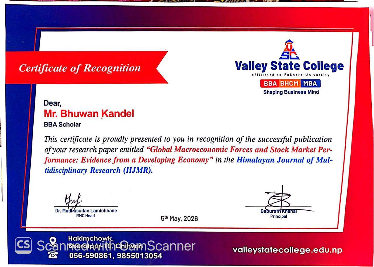 Publication certificate